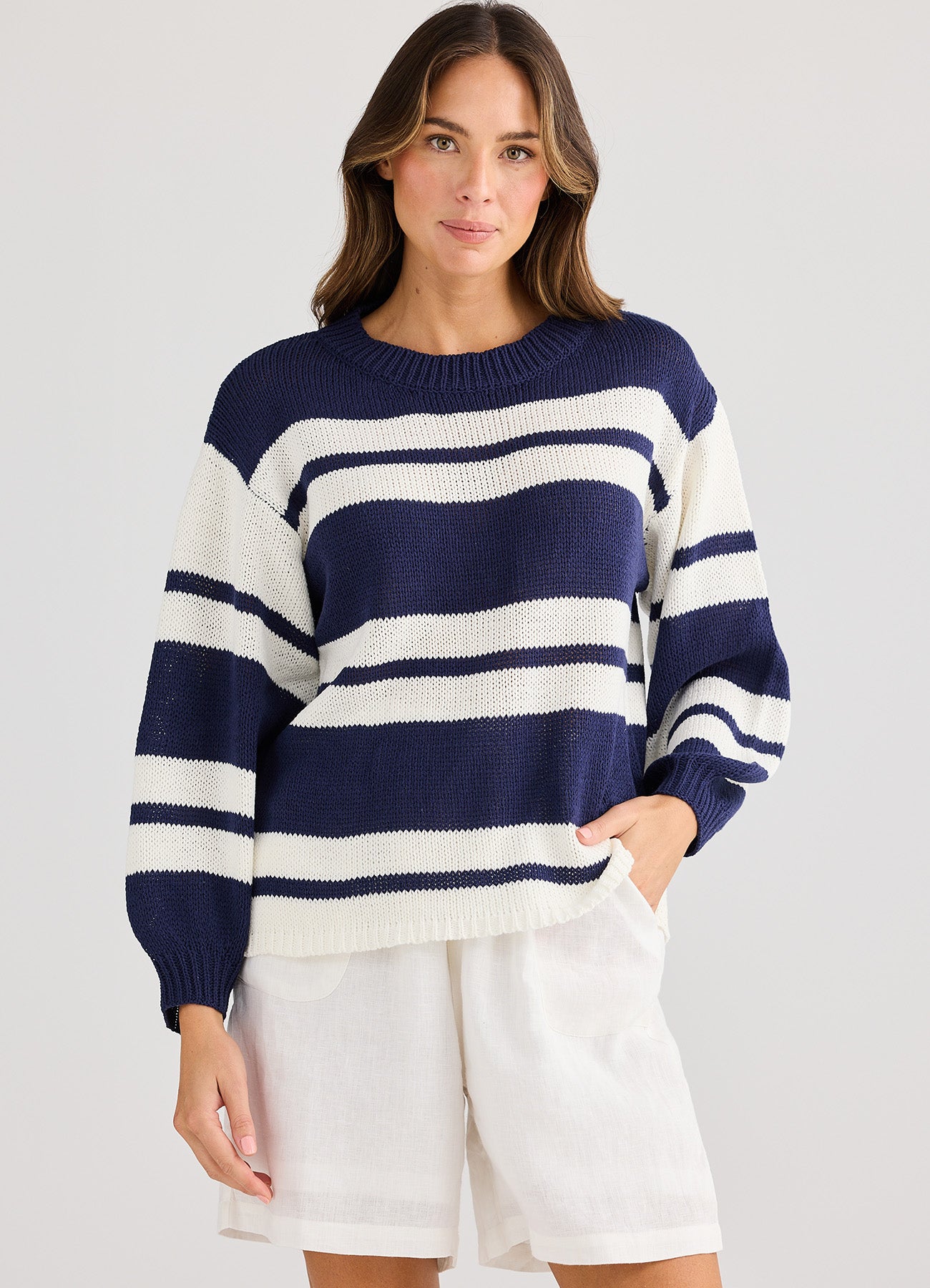 Sandwood Knit : Navy Stripe