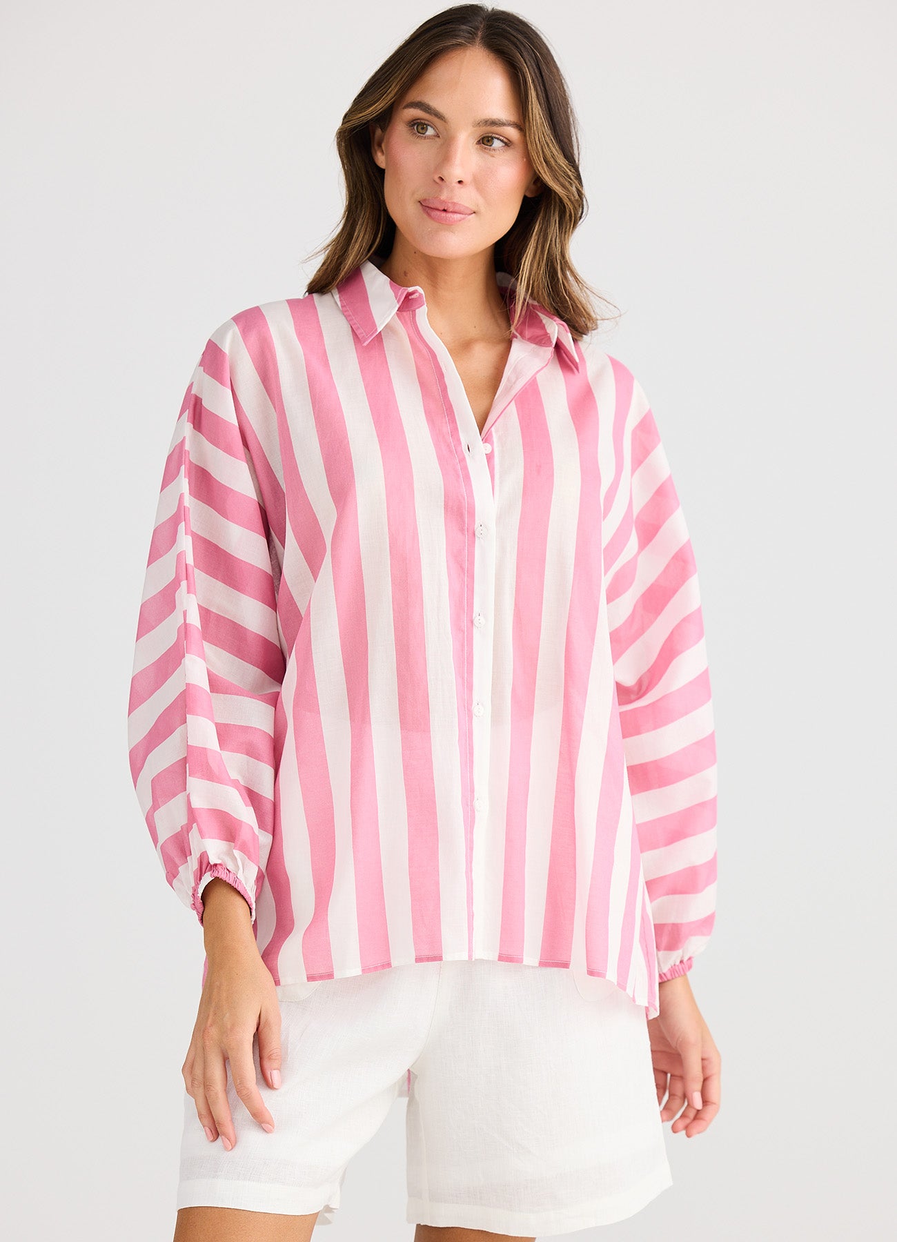 Cliffside Shirt : Pink Stripe