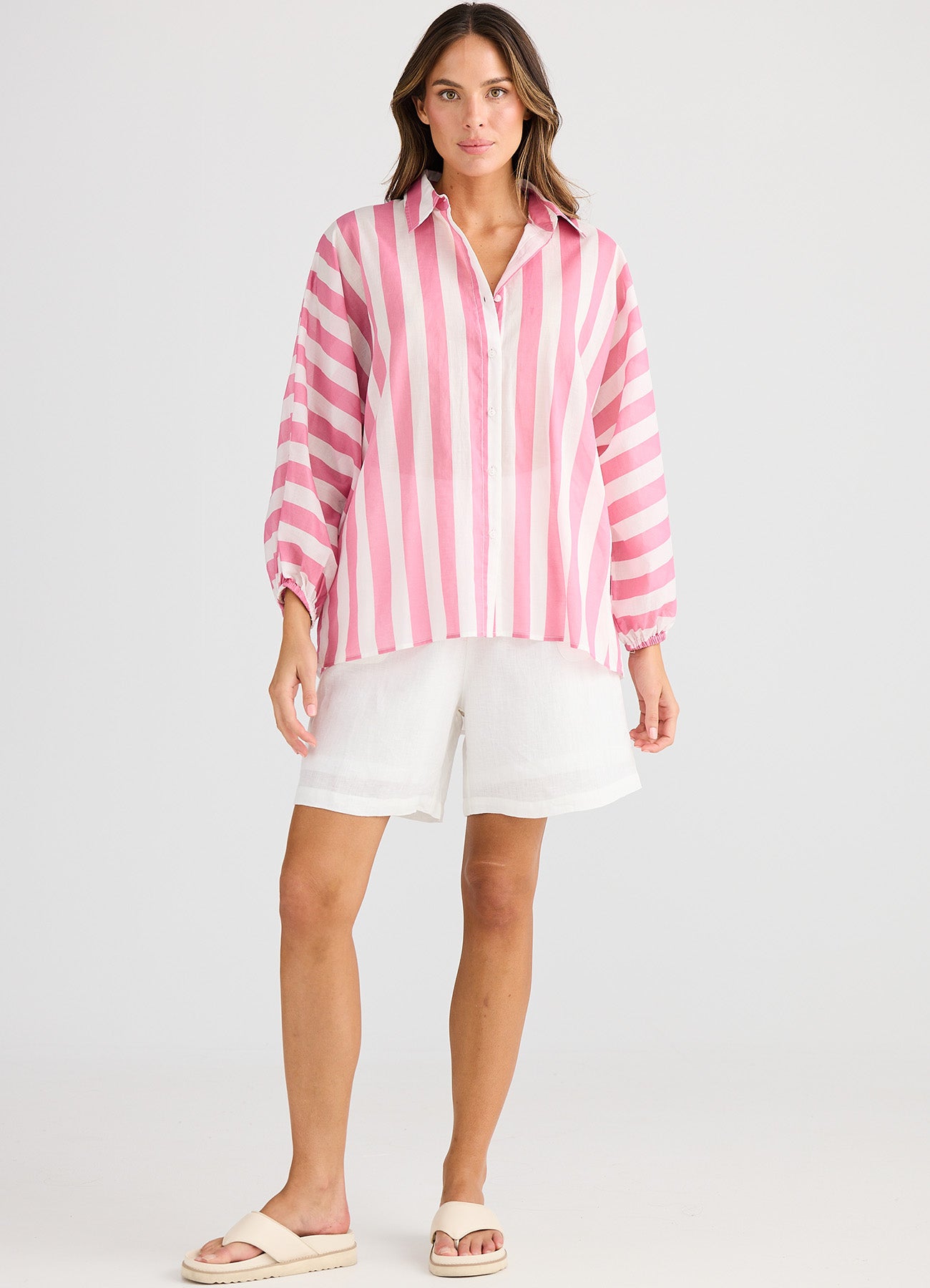 Cliffside Shirt : Pink Stripe