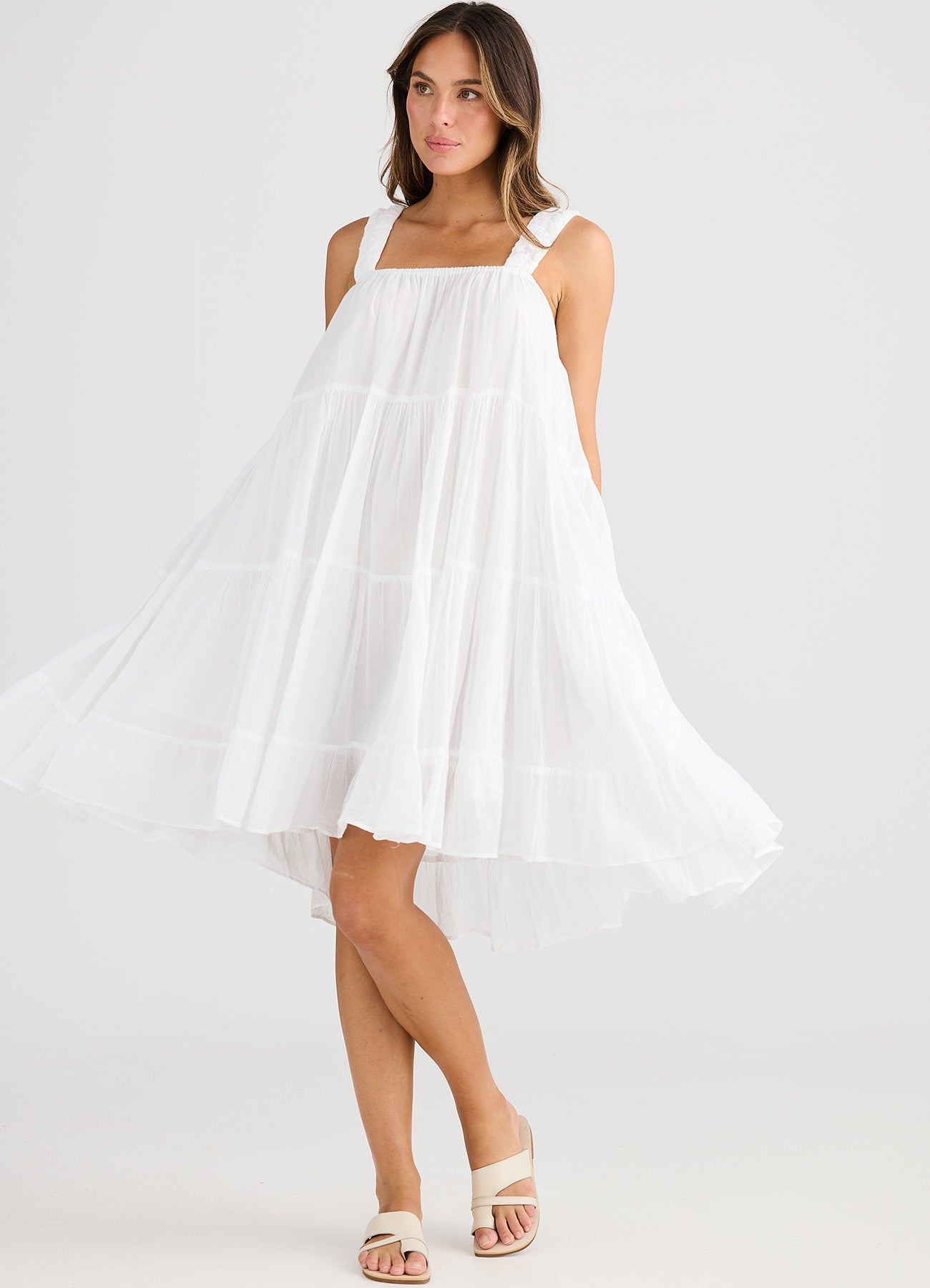 Saunter Dress : White