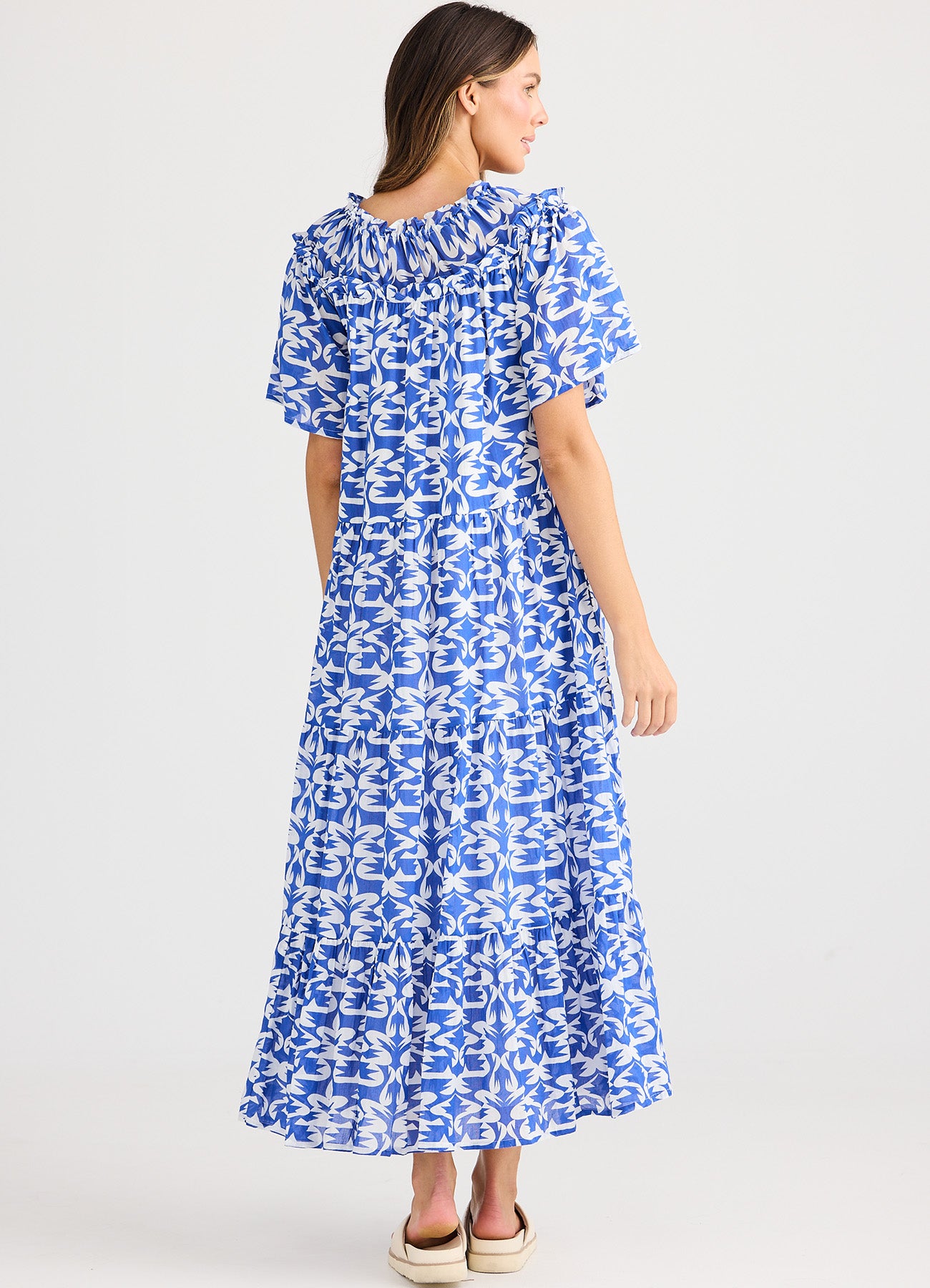 Soliel Midi Dress : Tile Print