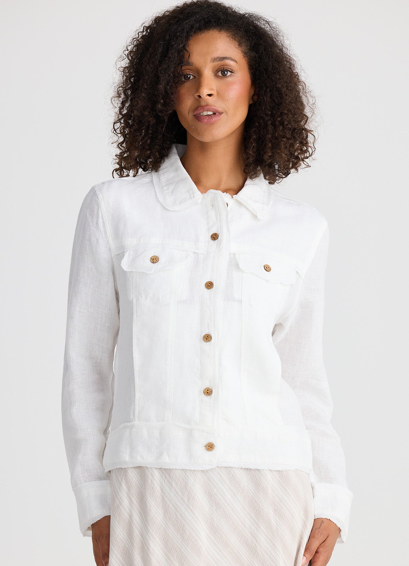 Monza Jacket : White Linen