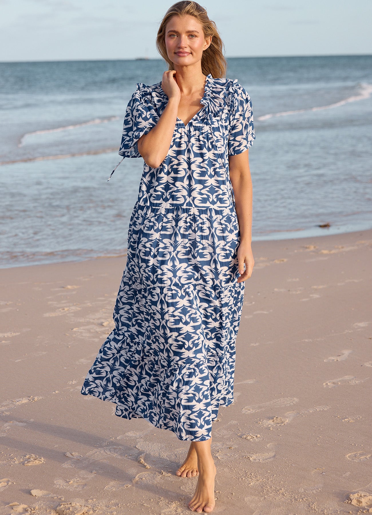 Soliel Midi Dress : Tile Print