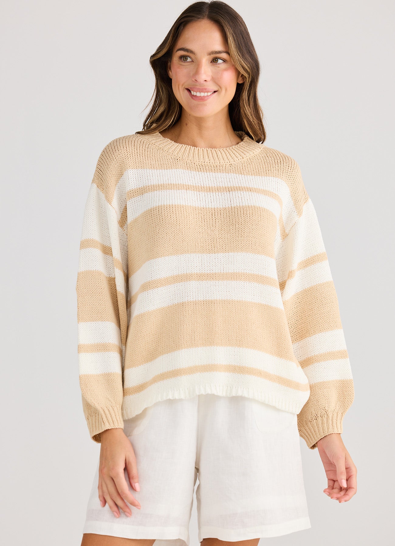 Sandwood Knit : Neutral Stripe