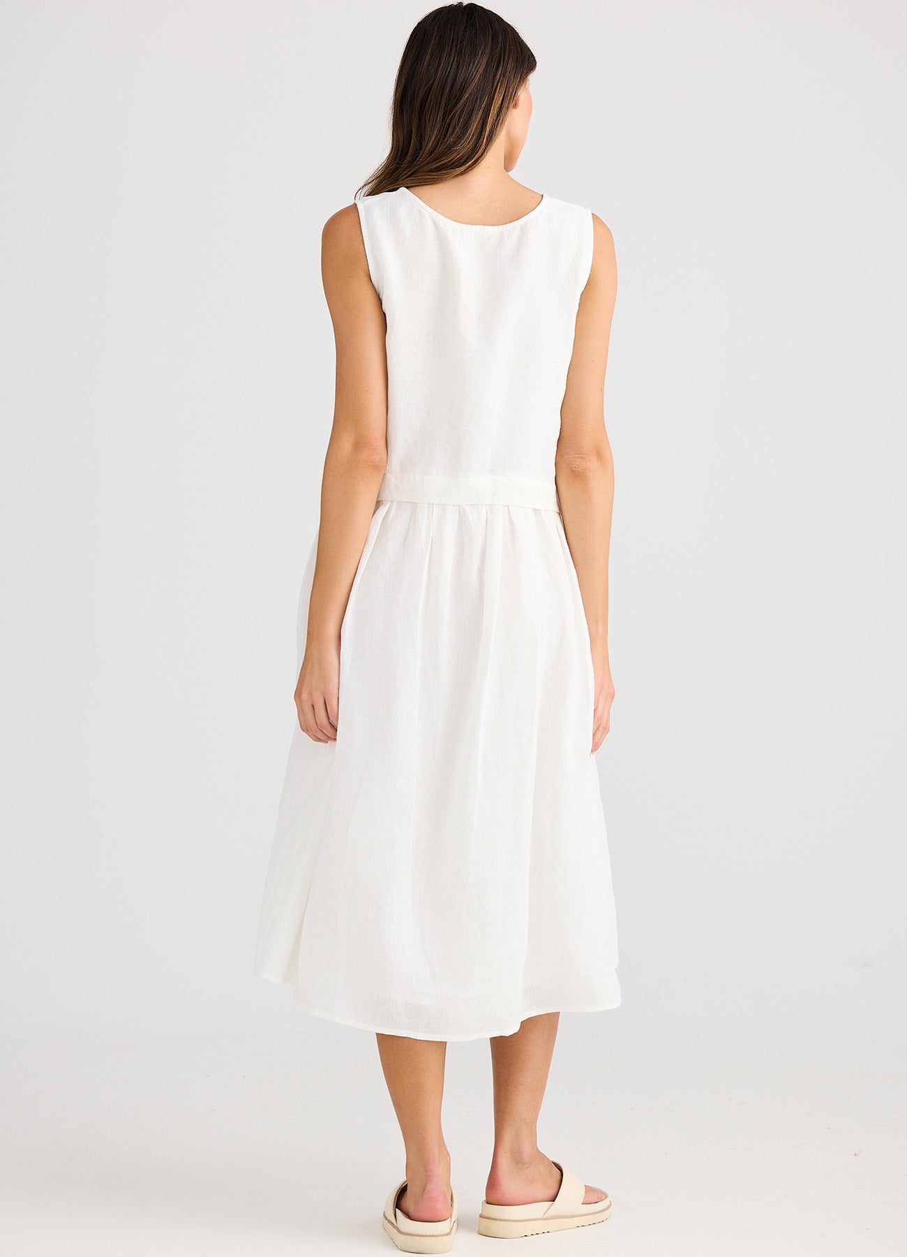 St Tropez Dress : White Linen
