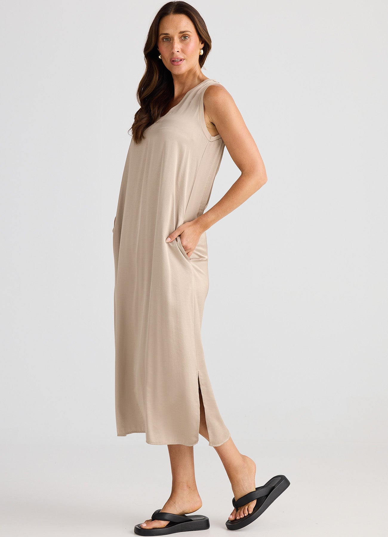 Celine Dress : Stone Taupe
