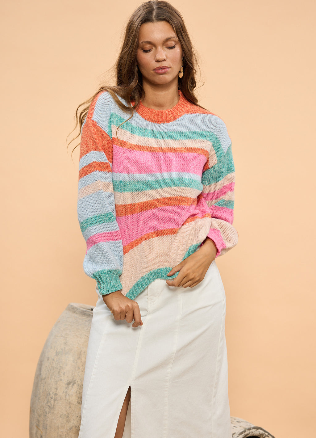 Tarn Knit : Pink Multi Stripe