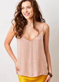Sable Satin Lace Trim Cami : Vibrant Cappuccino