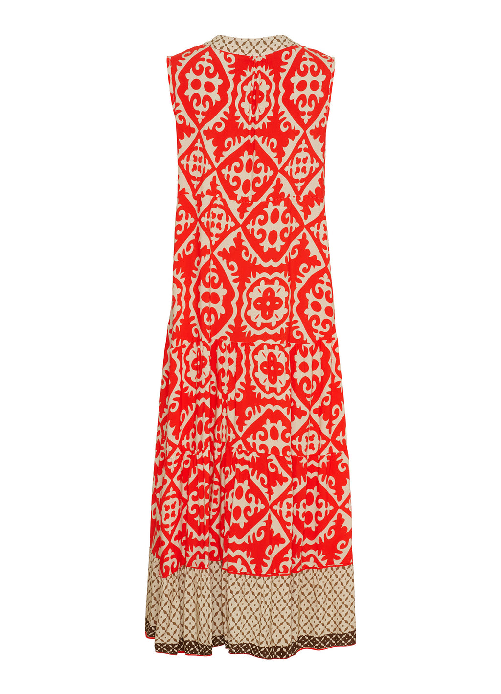 Lucie Dress : Red/Beige