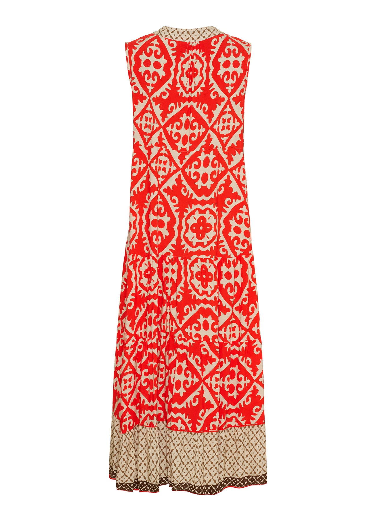 Lucie Dress : Red/Beige