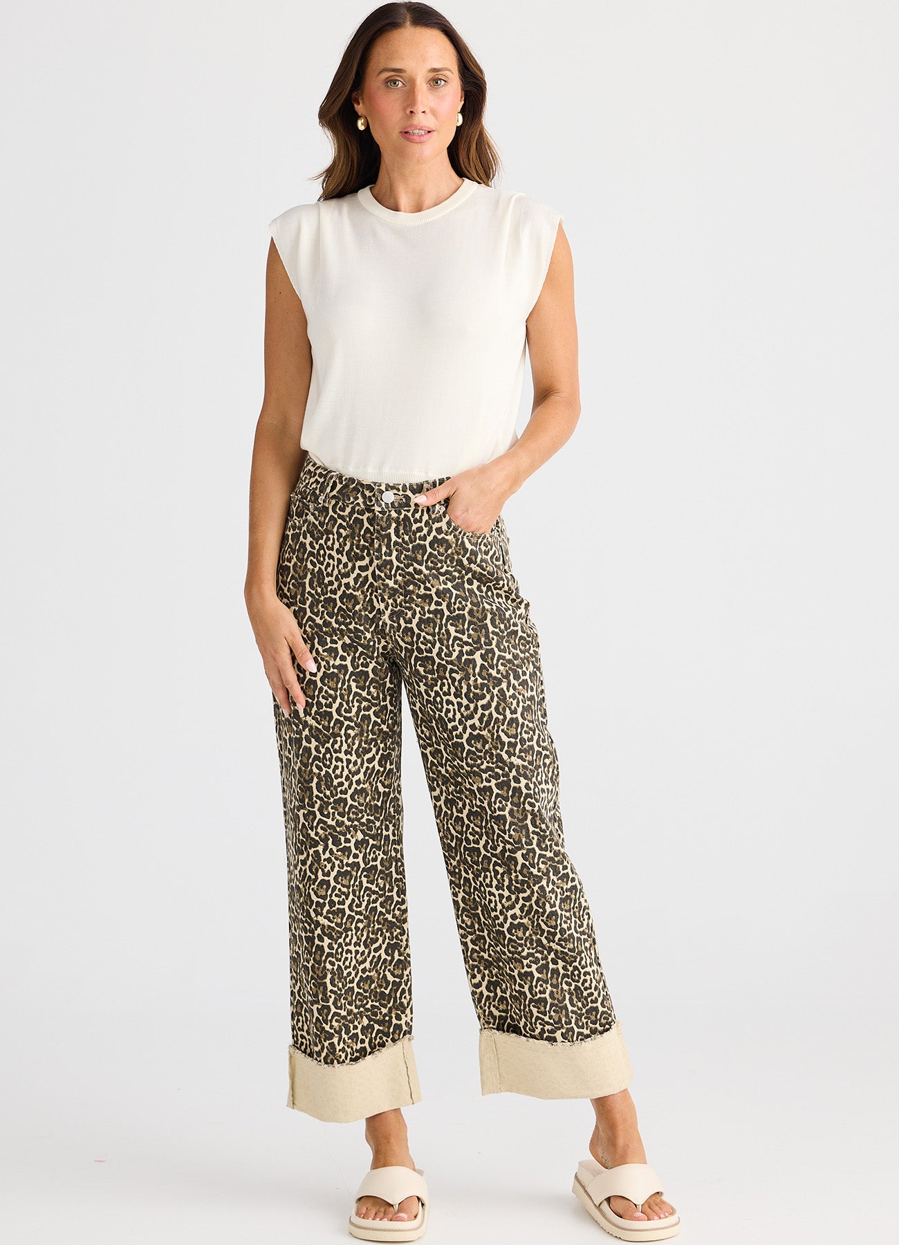 Leroy Pant : Beige Leopard