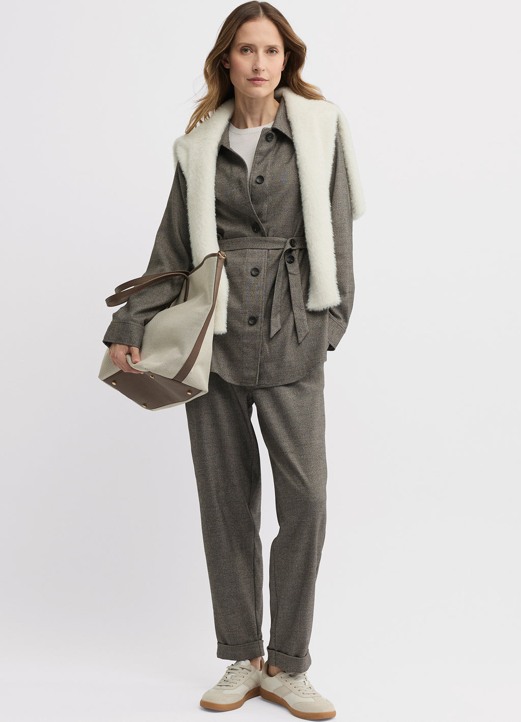 Aurora Shacket : Truffle Marle