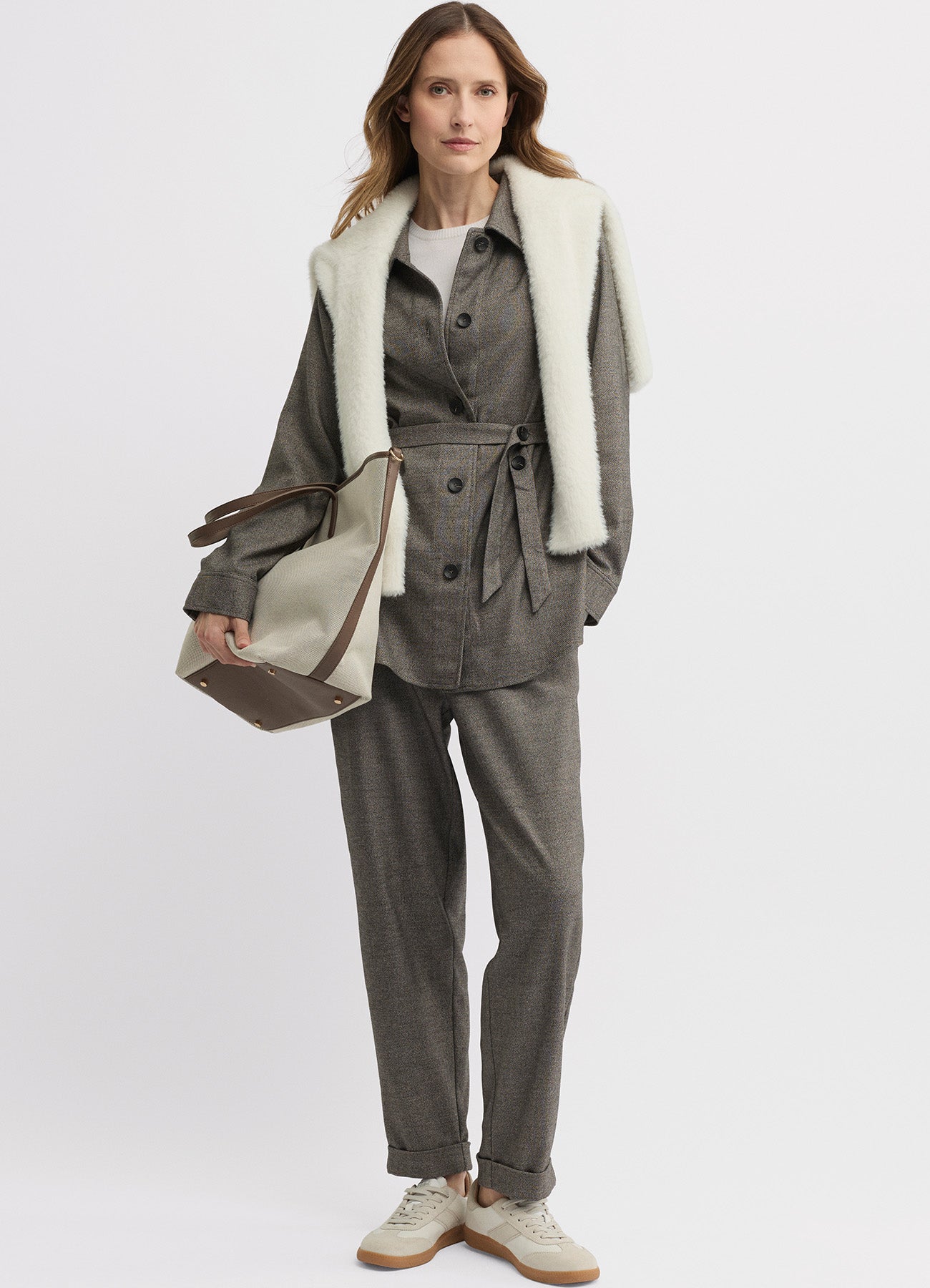 Aurora Shacket : Truffle Marle