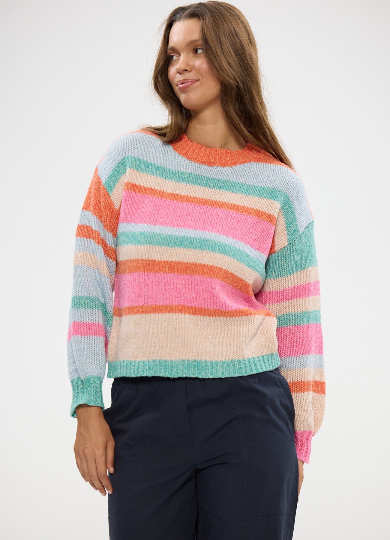 Tarn Knit : Pink Multi Stripe