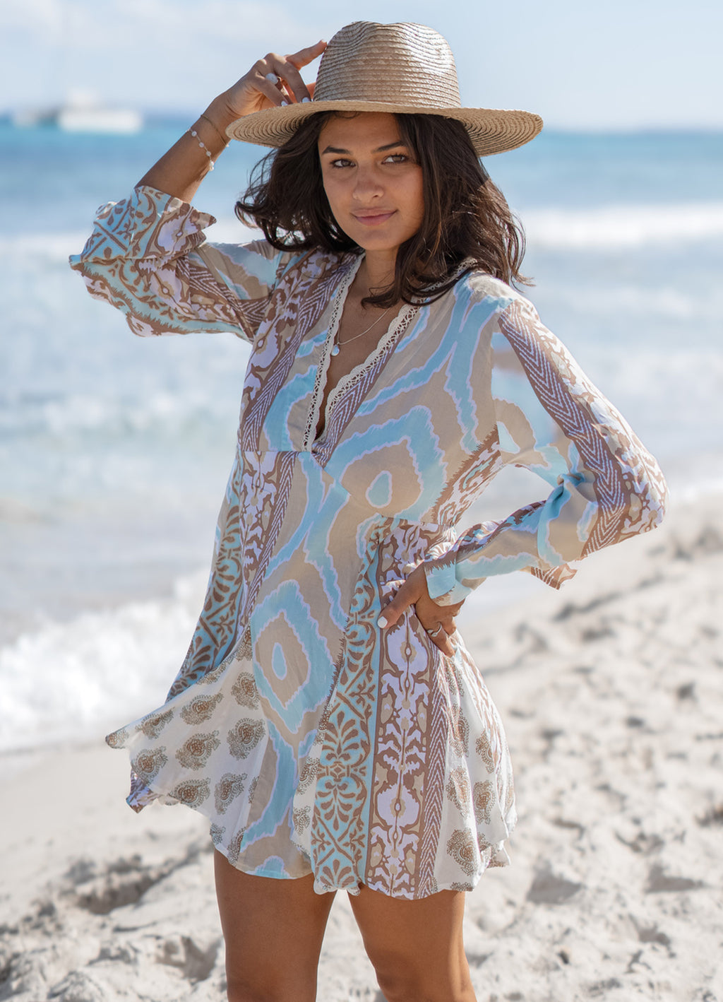 Short Dress Star Sun Mint Multi : Mint