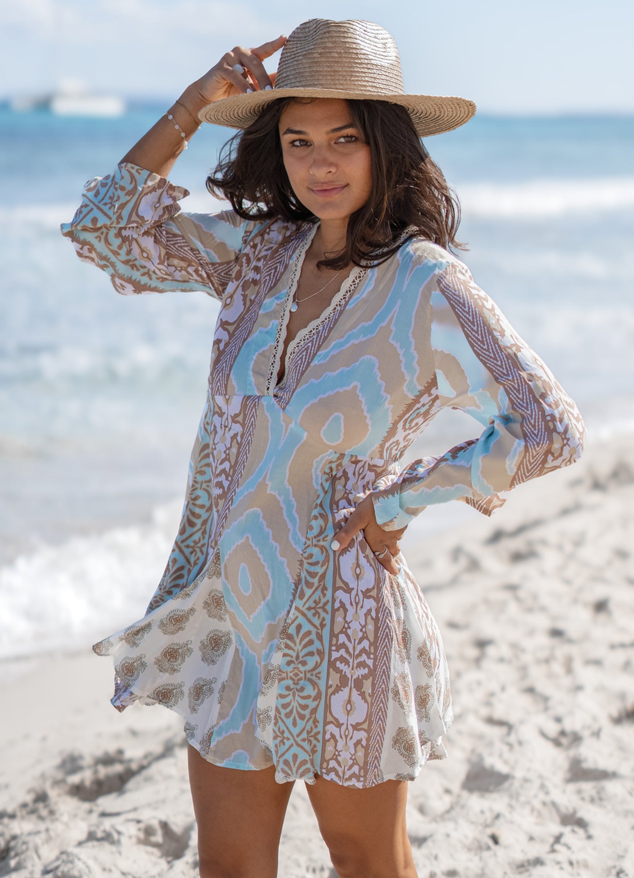 Short Dress Star Sun Mint Multi : Mint