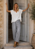 Pant : Navy/White