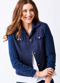 Billie Jacket With Stretch Jersey Back & Sleeves : Navy