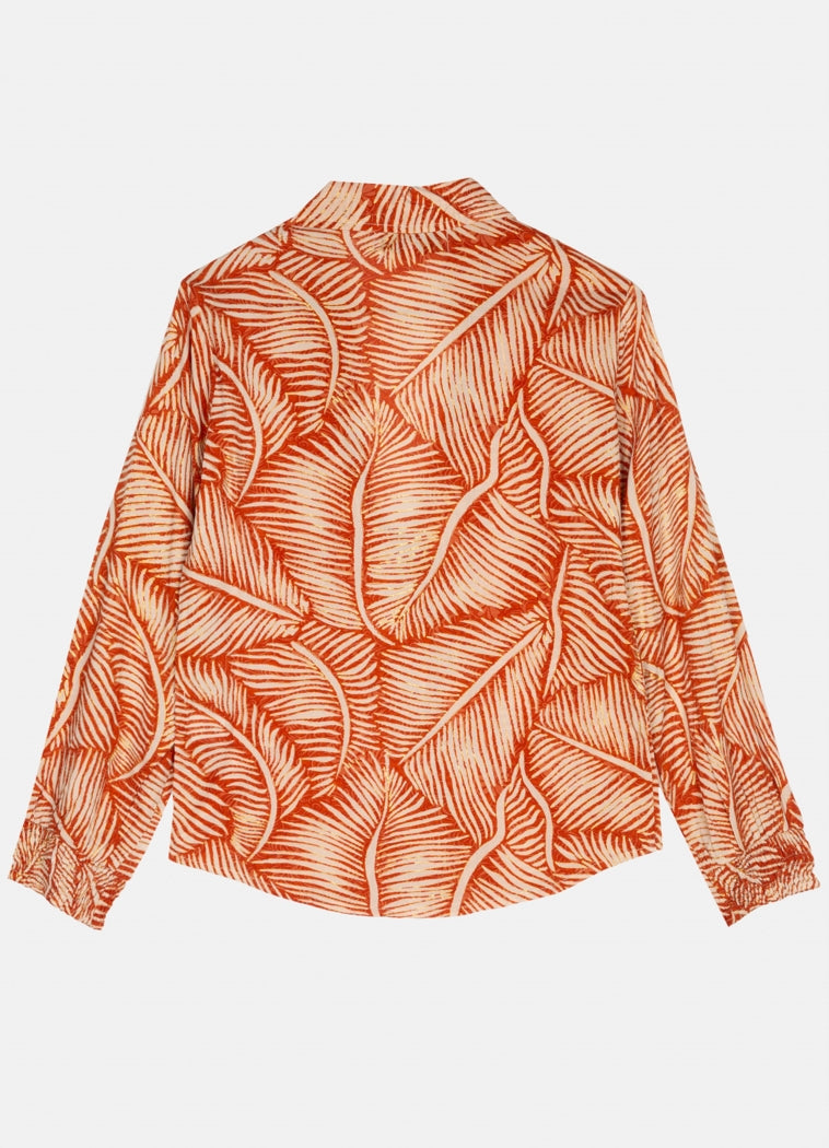 Palm Marron Set Skirt+Shirt : Brown