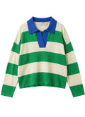 Pull Over : Vert/Ecru/Royal