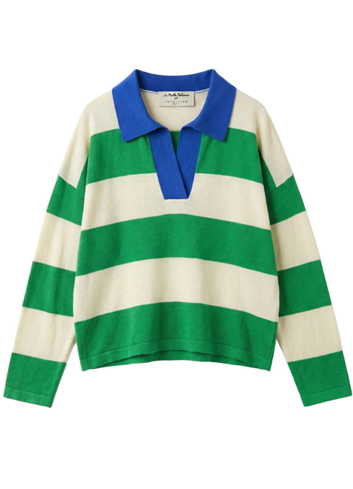 Pull Over : Vert/Ecru/Royal