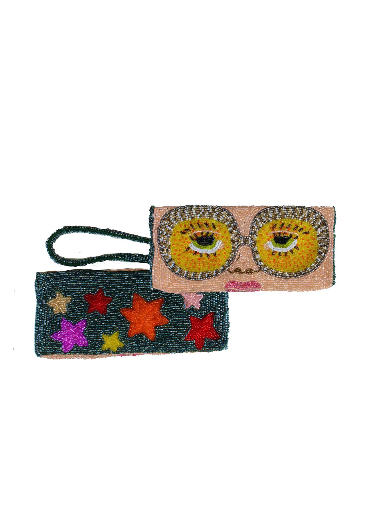 Elton Lunette Beaded Glasses : Multi
