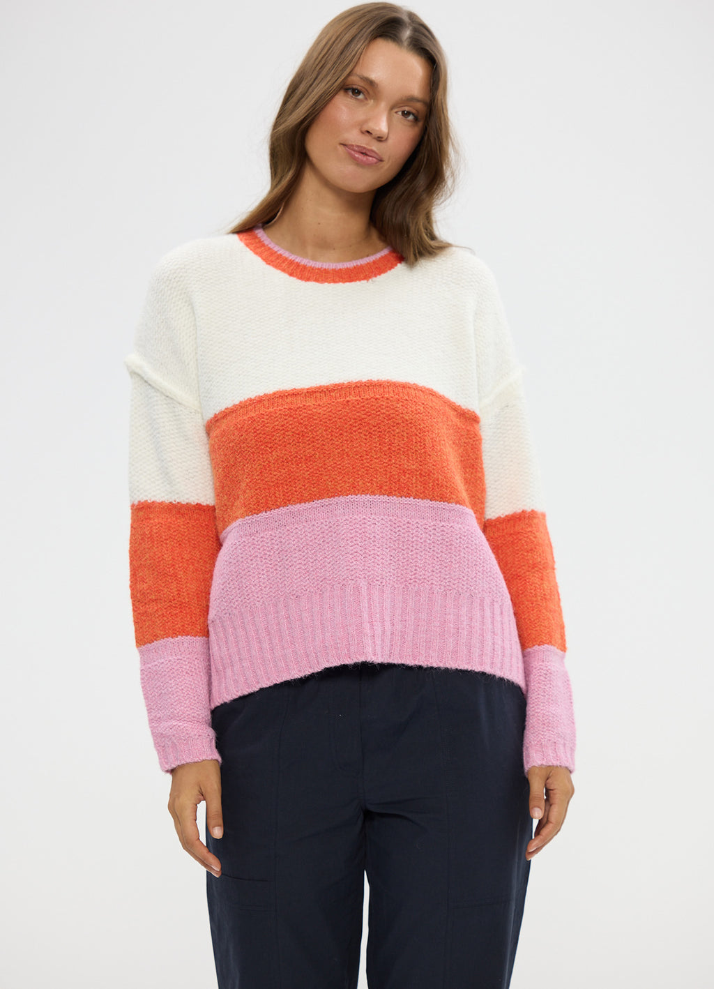 Mayfair Knit : Pink Multi Stripe