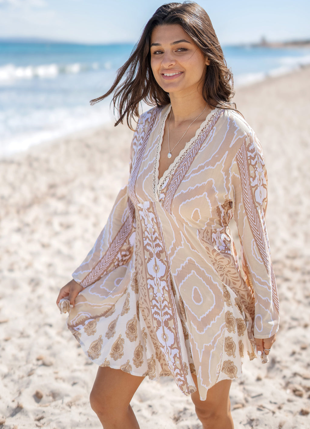 Short Dress Star Sun Natural Multi : Natural