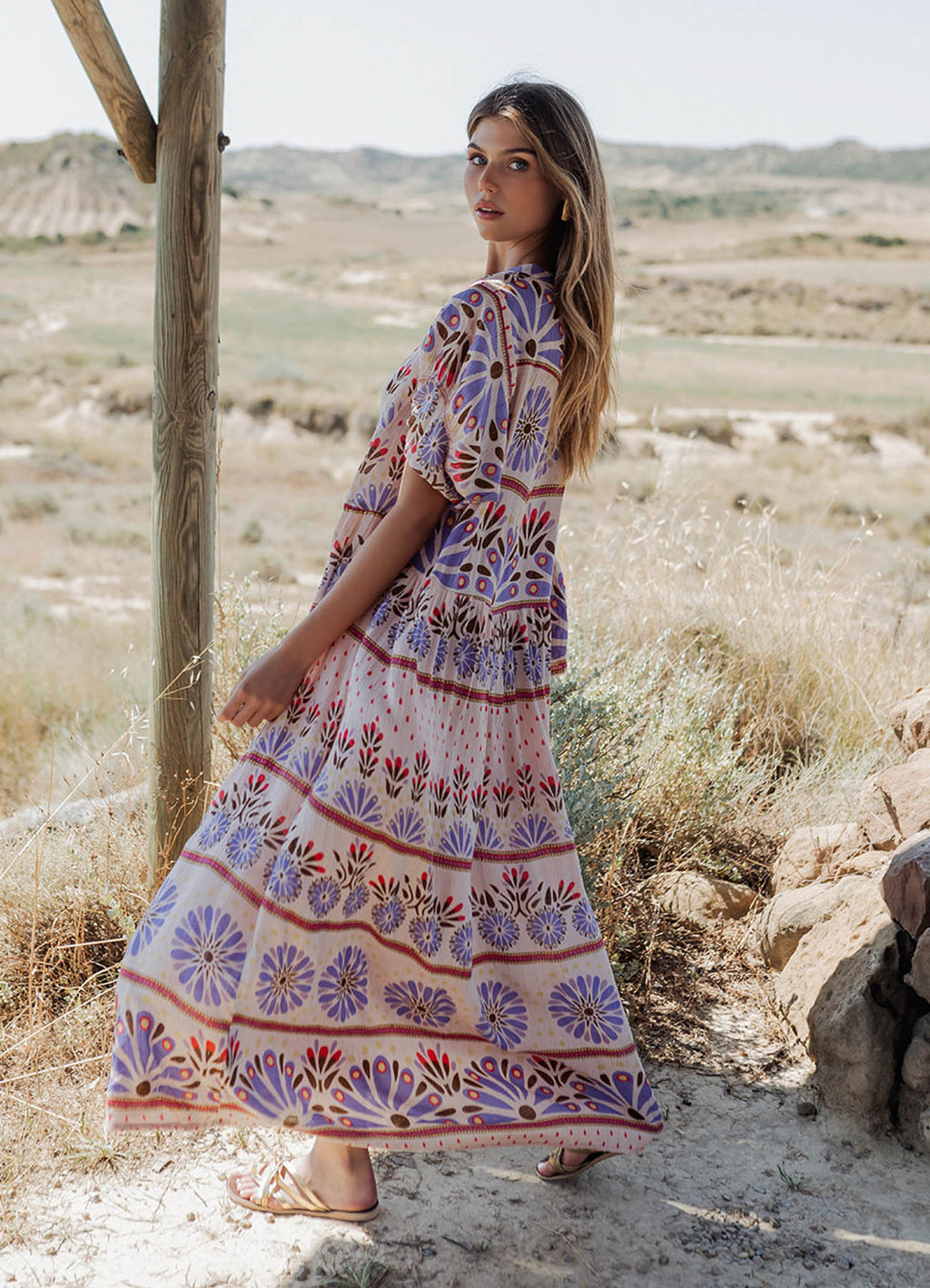 Long Dress Long Sleeves : Multicolor