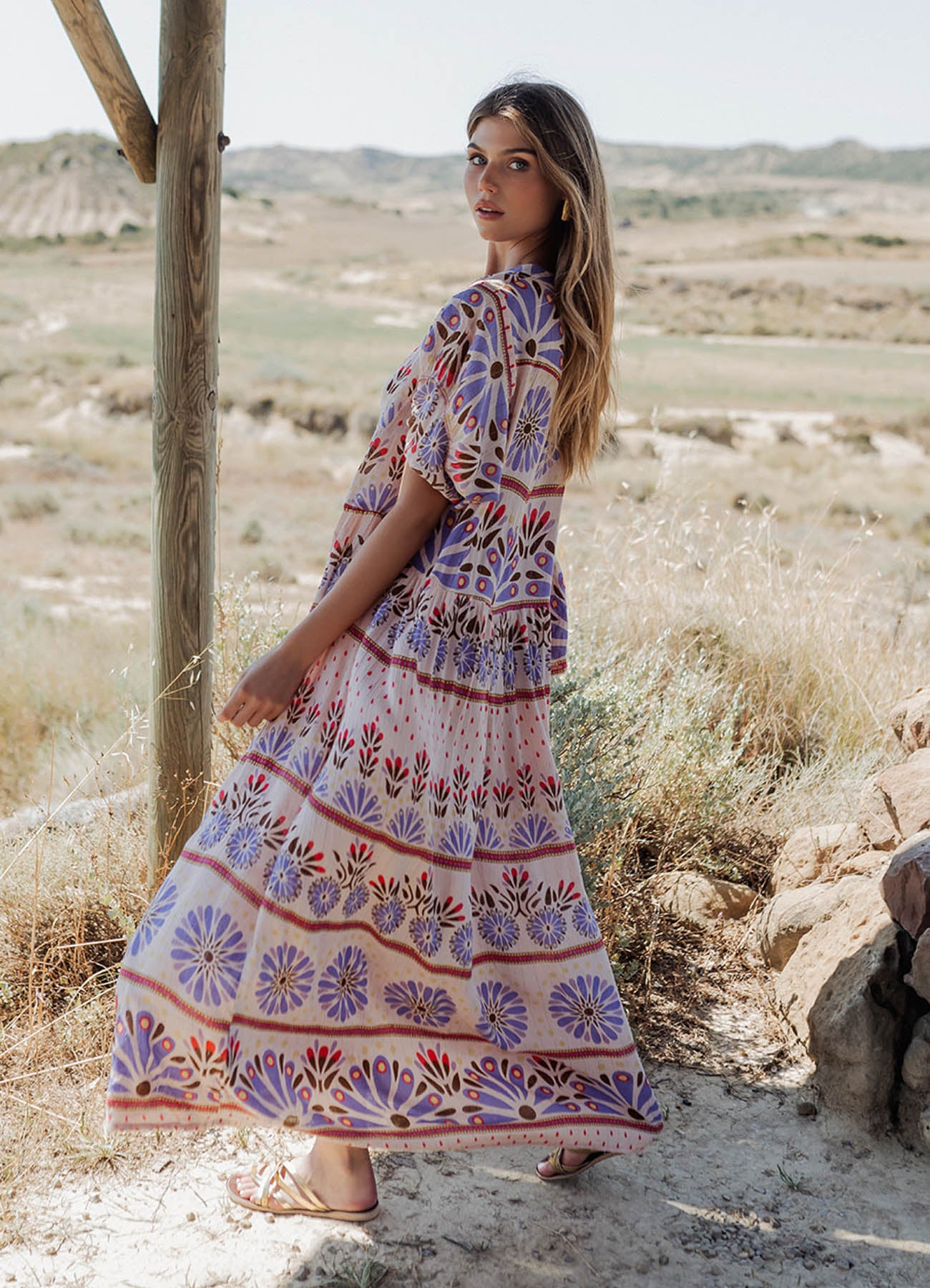 Long Dress Long Sleeves : Multicolor