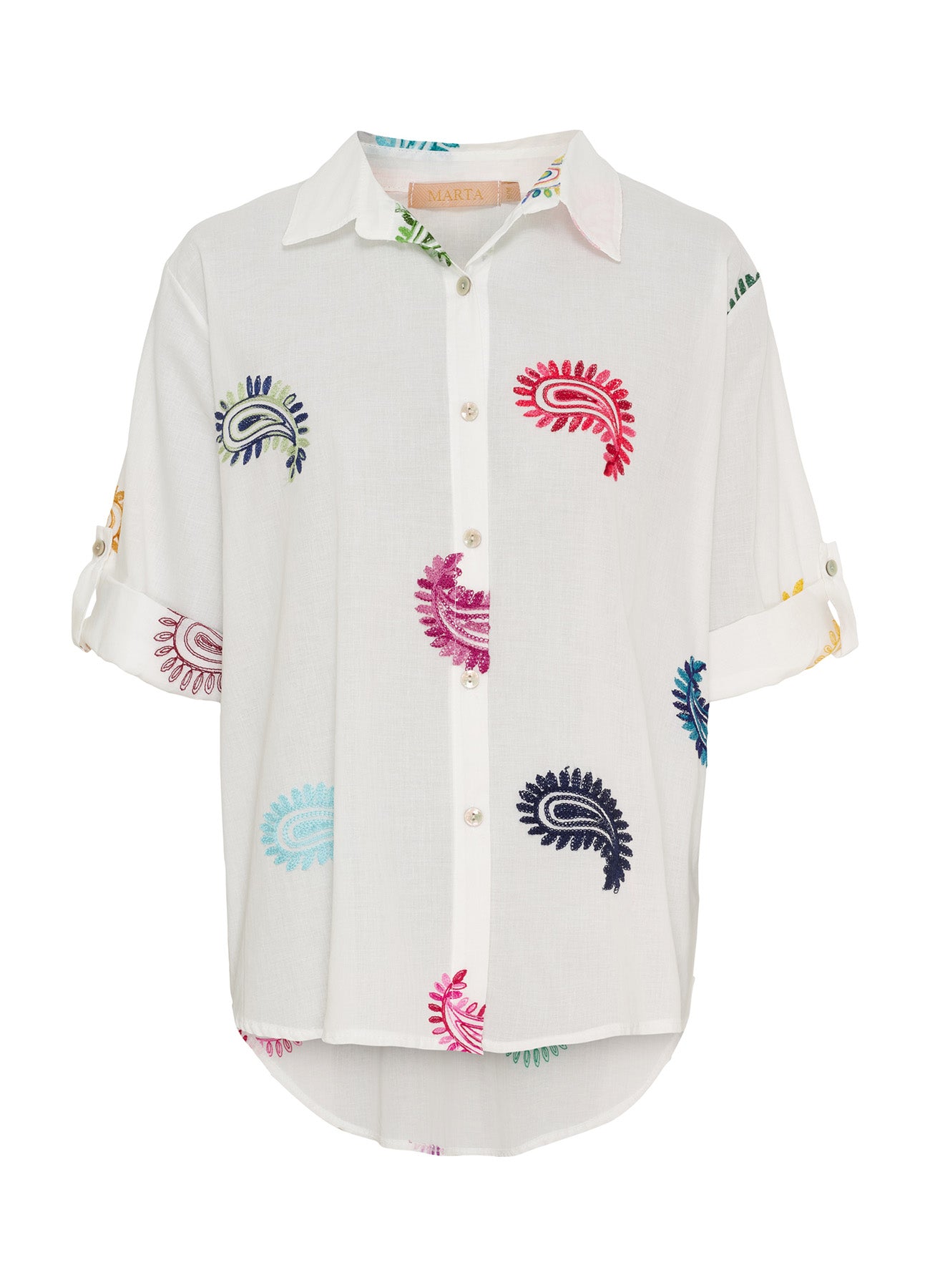 Ester Shirt : White Multi Cashmere