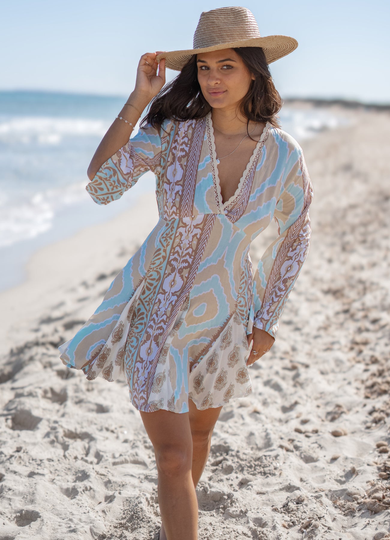 Short Dress Star Sun Mint Multi : Mint