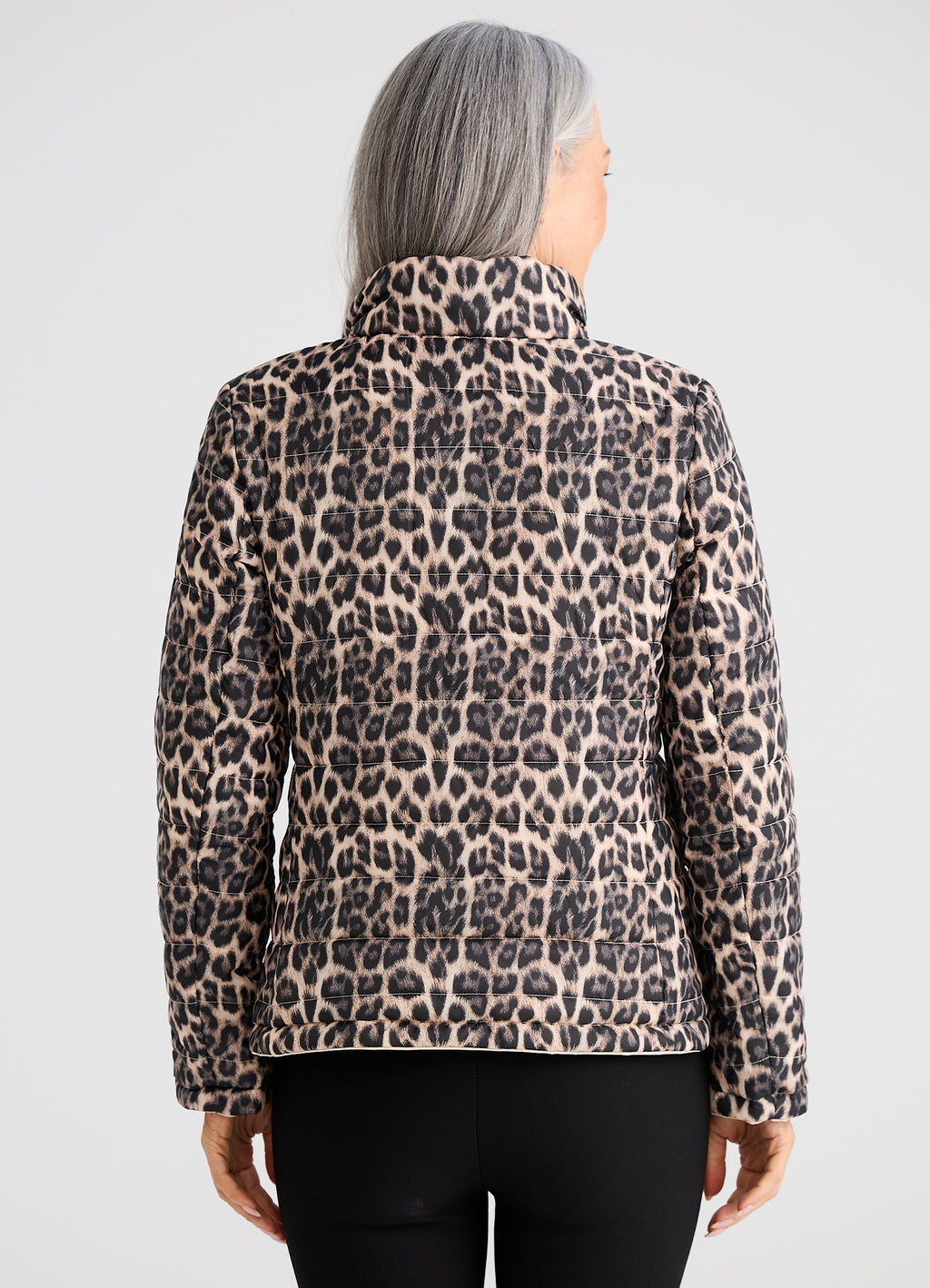 Aurelia Reversible Puffer : Leopard Beige