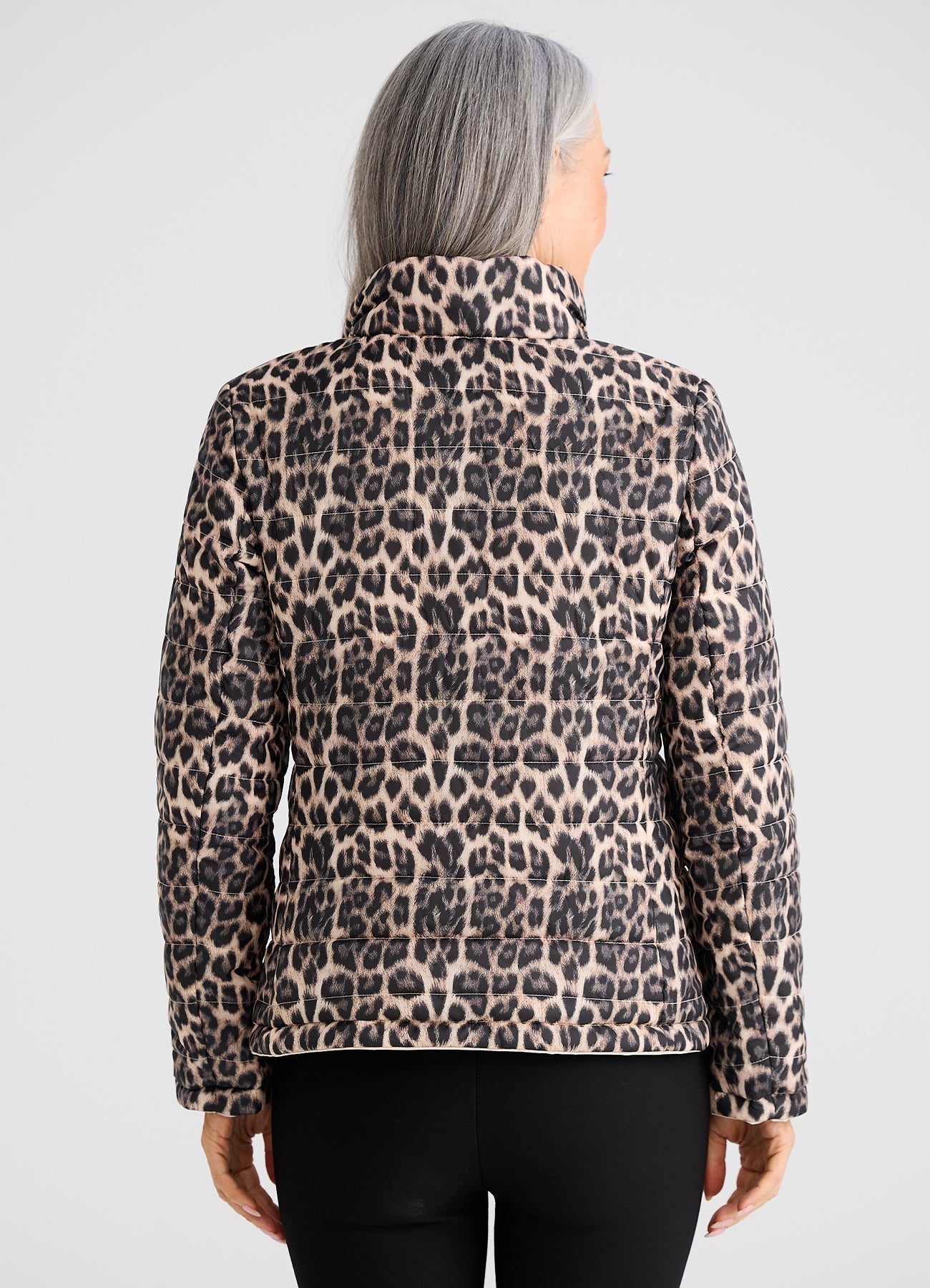 Aurelia Reversible Puffer : Leopard Beige