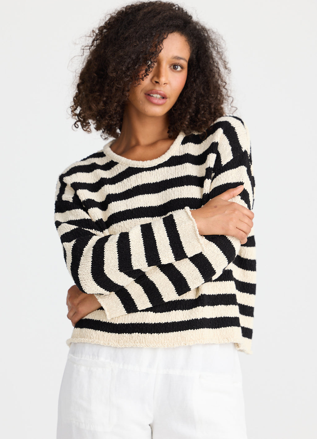 Keo Knit : Natural W Black Stripe