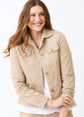 Billie Jacket With Stretch Jersey Back & Sleeves : Beige