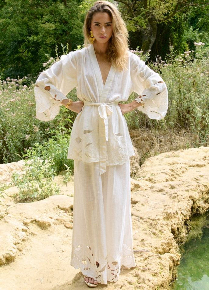 Monaco White Long Trousers : White