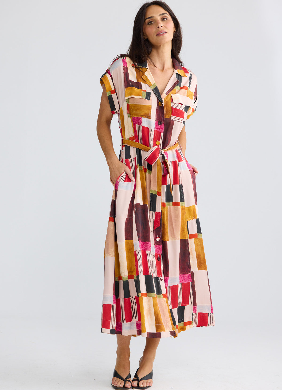 Portia Dress : Painterly Geo
