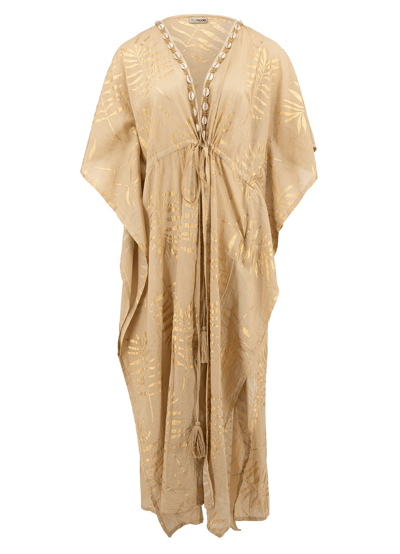 Long Kimono Leafy Sand : Sand