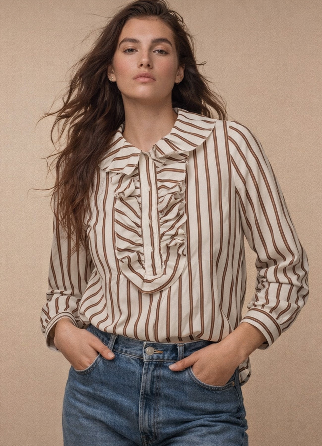 Blouses : Beige