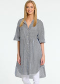 Tunica : White/ Blue Stripe