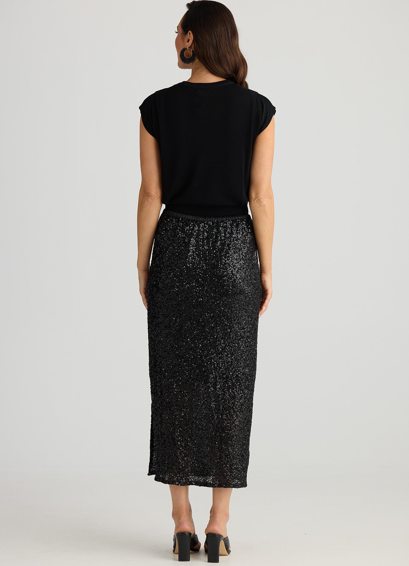 Razzle Skirt : Black Sequin