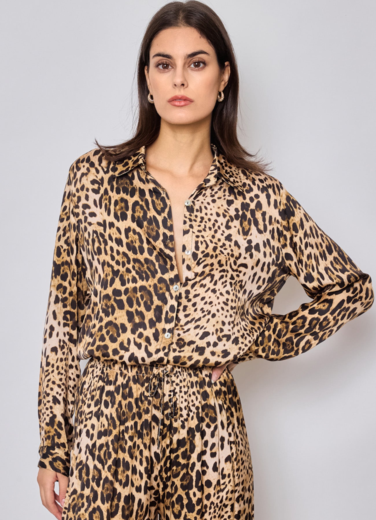 Chemise Satin Imprime Lopard : Leopard