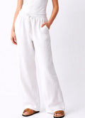 Lauren Drawstring Linen Palazzos : Snow White