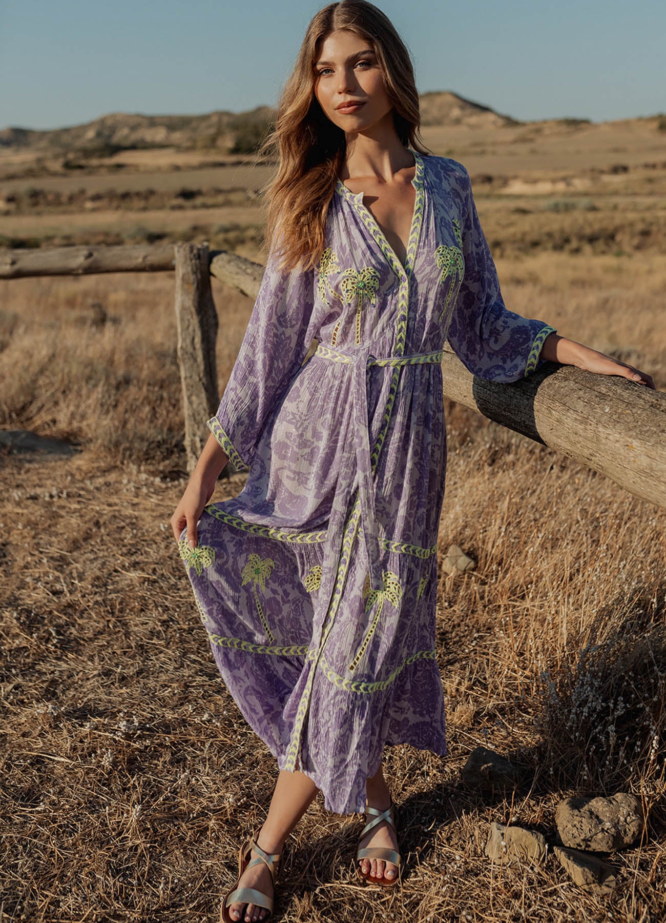 Long Dress Long Sleeves : Purple