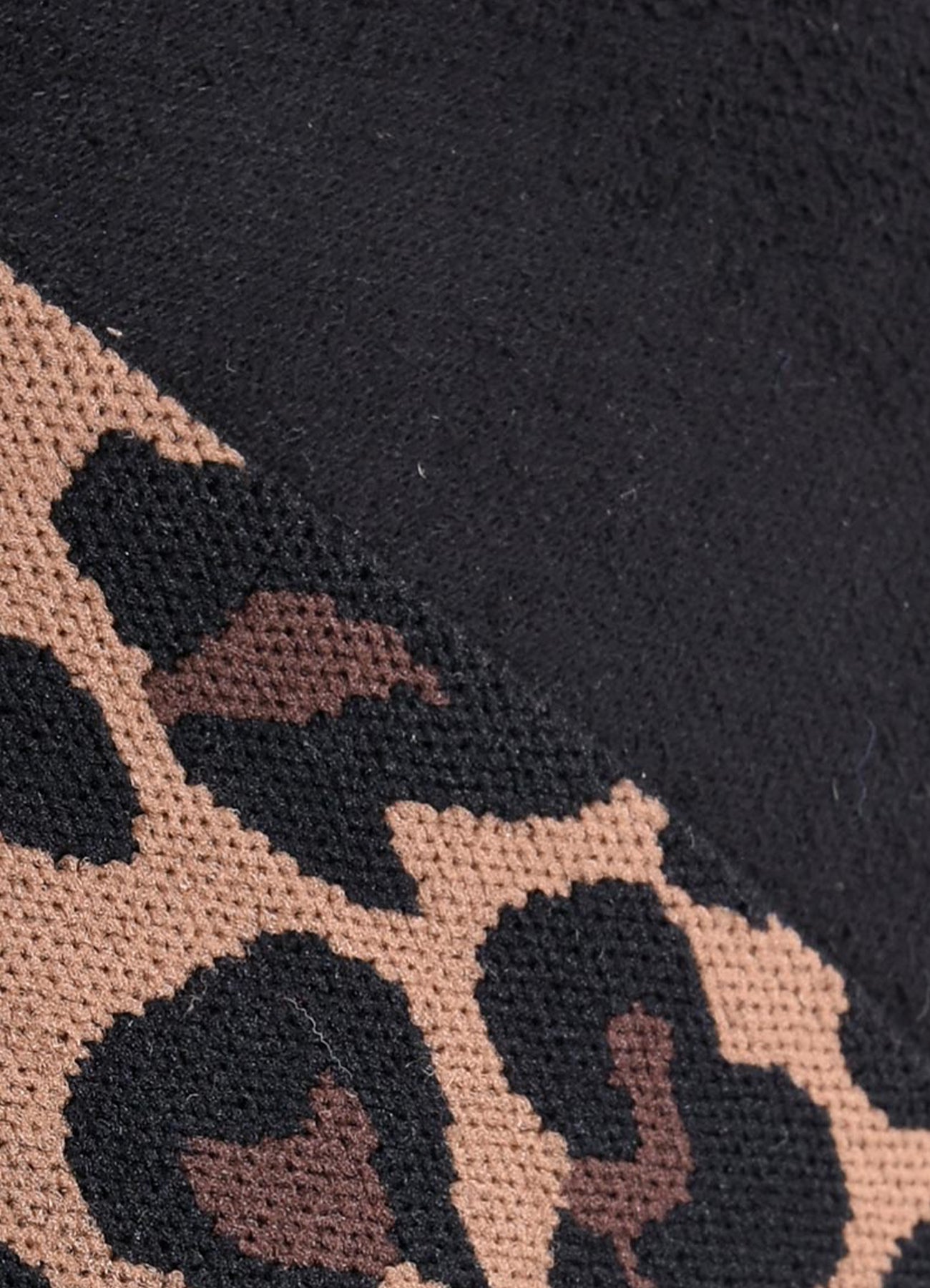 Fedora Hat With Animal Print Band : 0200 Black