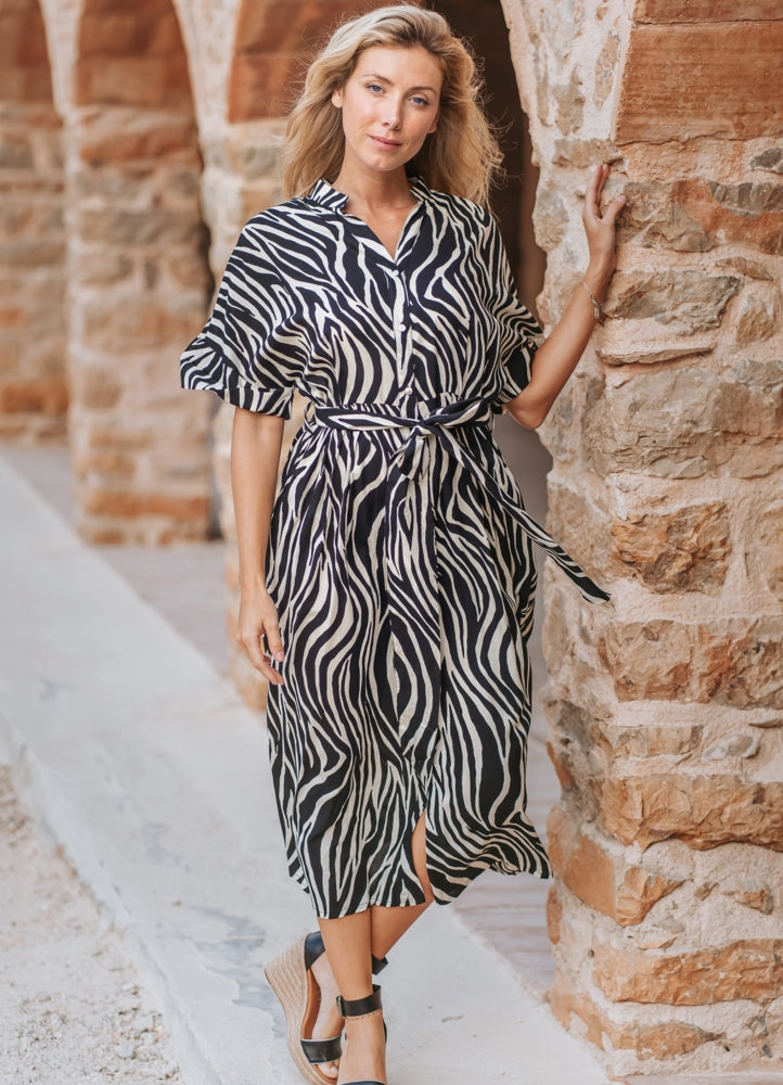 Long Dress : Black/Beige