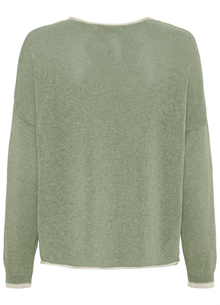 Margueritte Knit : Salvia/Beige