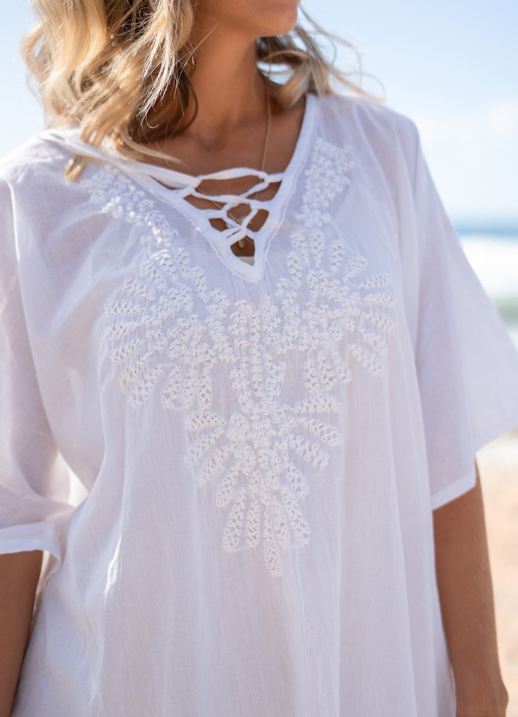 Kaftan Lia Flo White : White