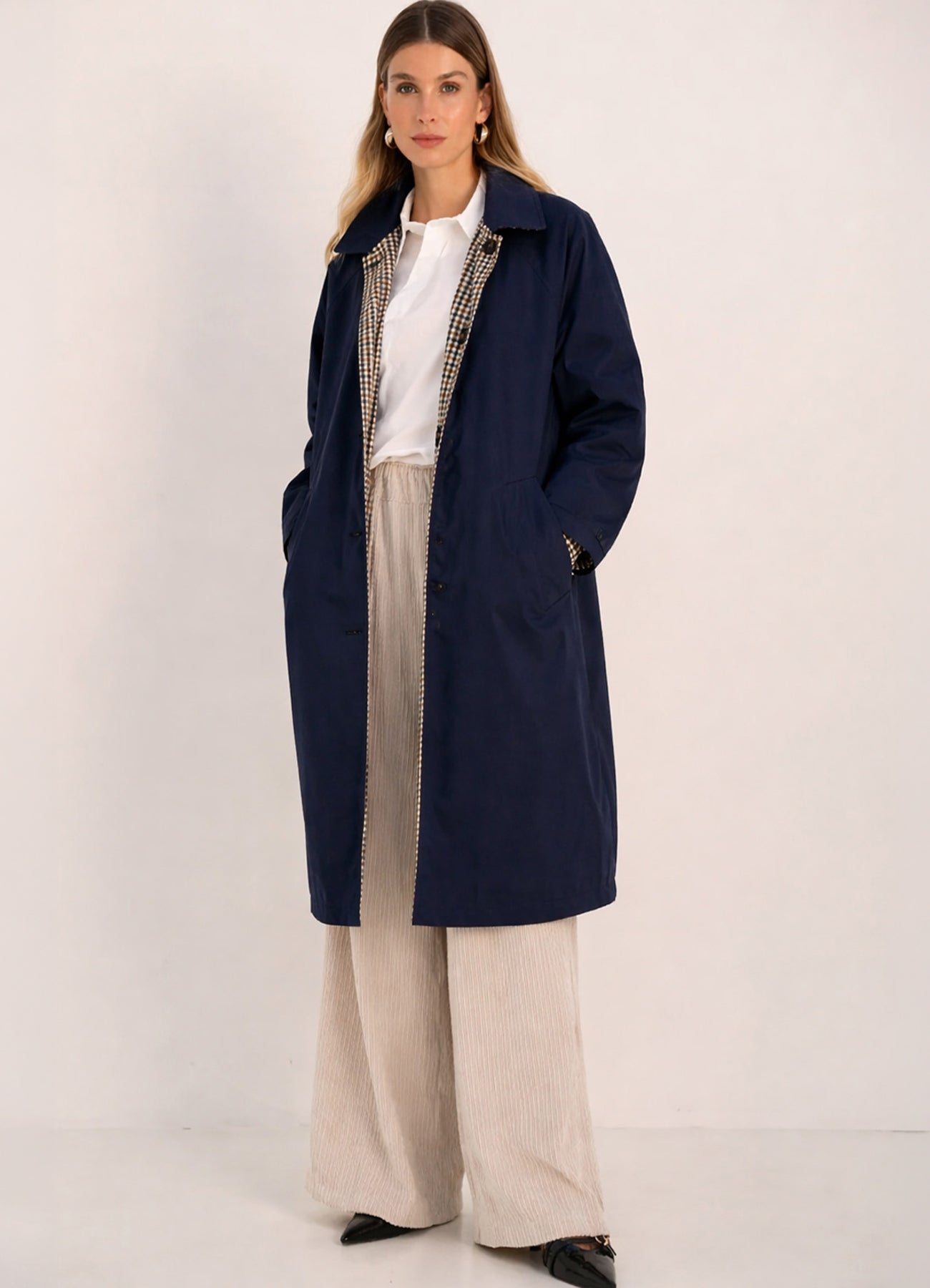 Trench Reversible Coat : Navy